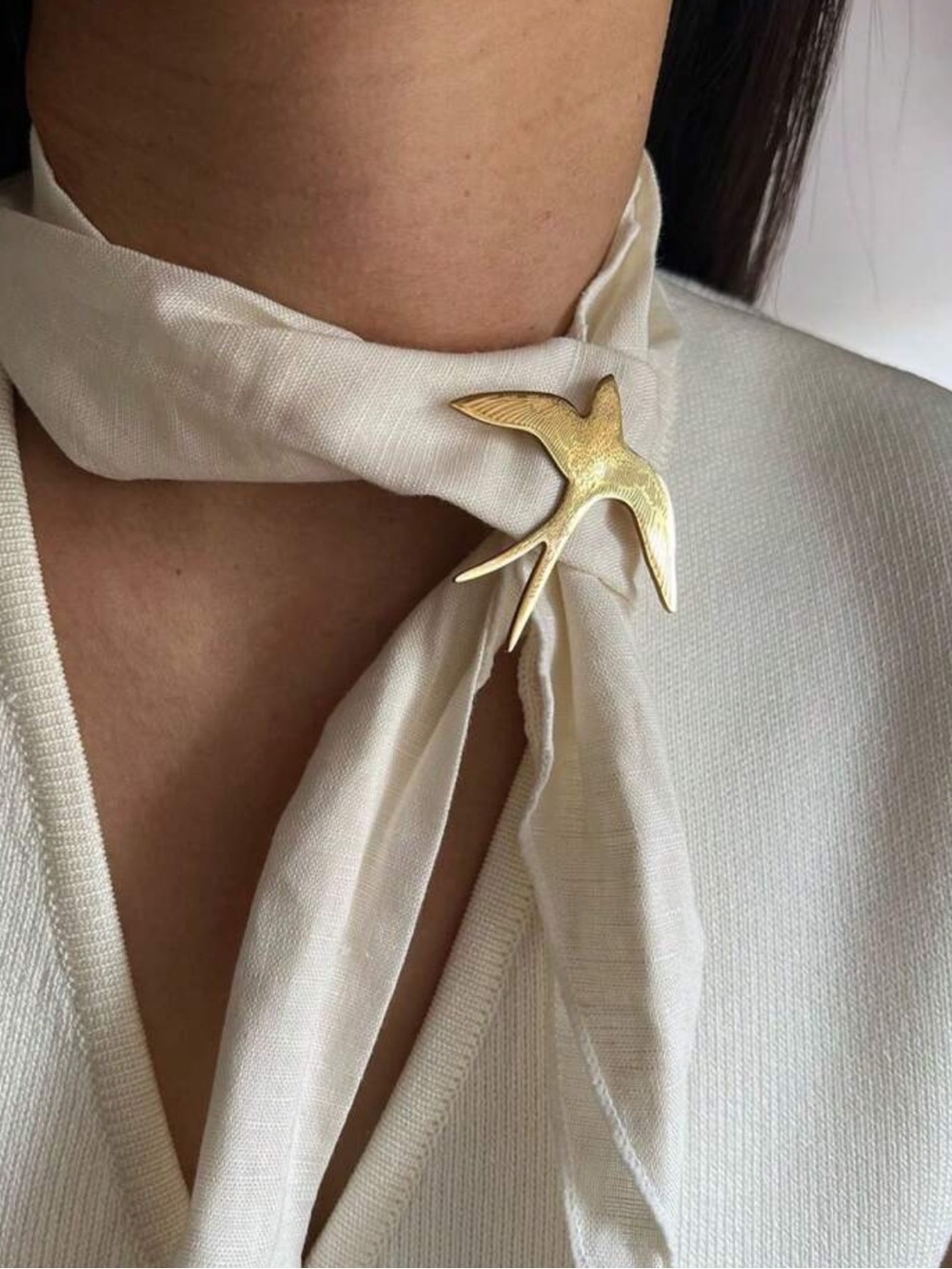 Vintage Gold Swallow Bird Brooch
